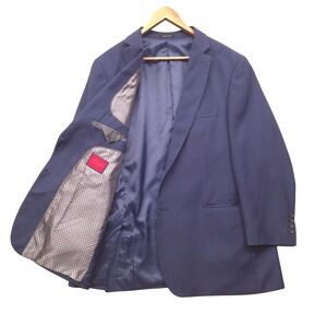 MANTONI Mens 46R Super‎ Fine 100% Wool Navy Blue Blazer Jacket Sport Coat